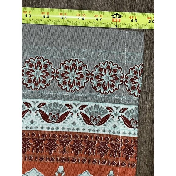 Curtains Set Of 4 Panels 49x82 Bohemian Pattern Coral Gray Teal Rod Pocket 2 Way - Picture 11 of 12